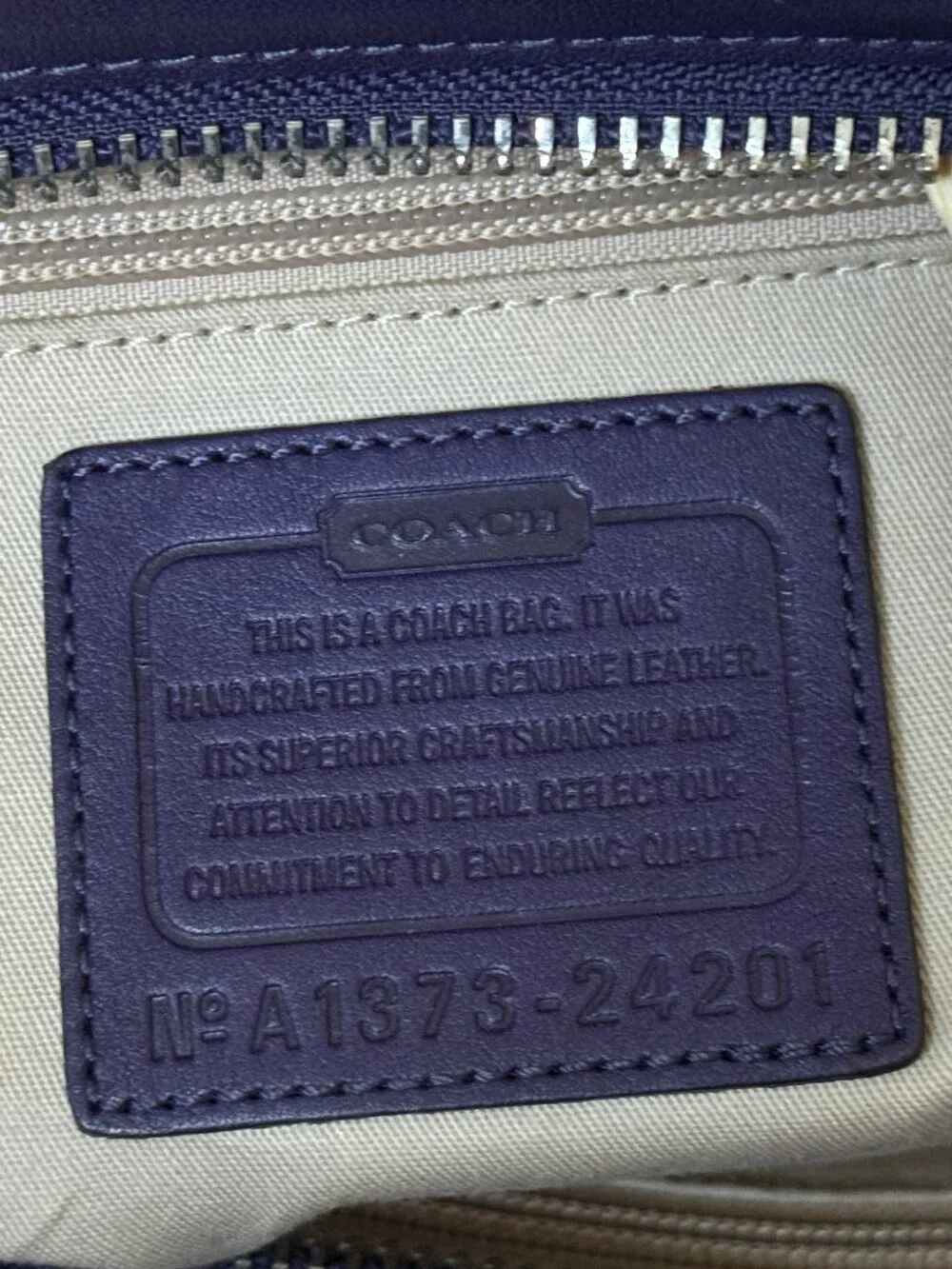 Coach Legacy Candace Carryall Leather Marine Deep Purple 24201